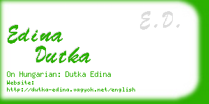 edina dutka business card